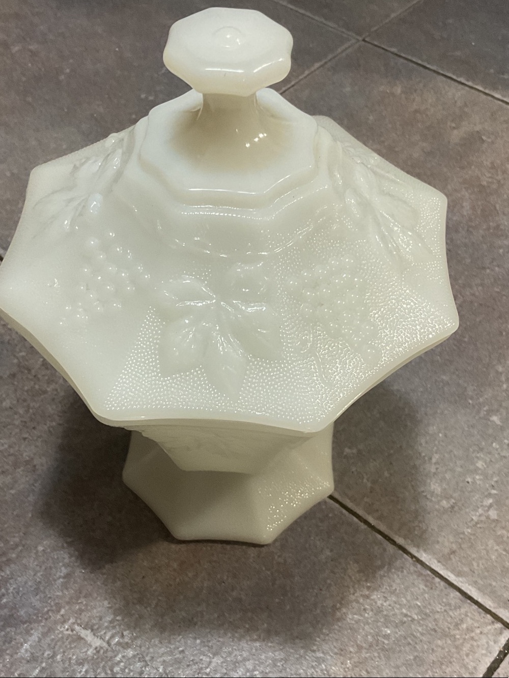 Anchor Hocking Milk Glass Covered Candy Dish - White